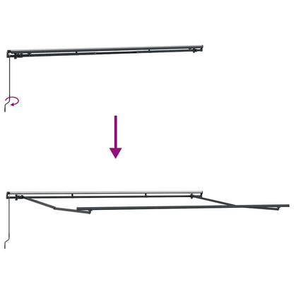 vidaXL Manual Retractable Awning Anthracite and White 400x300 cm