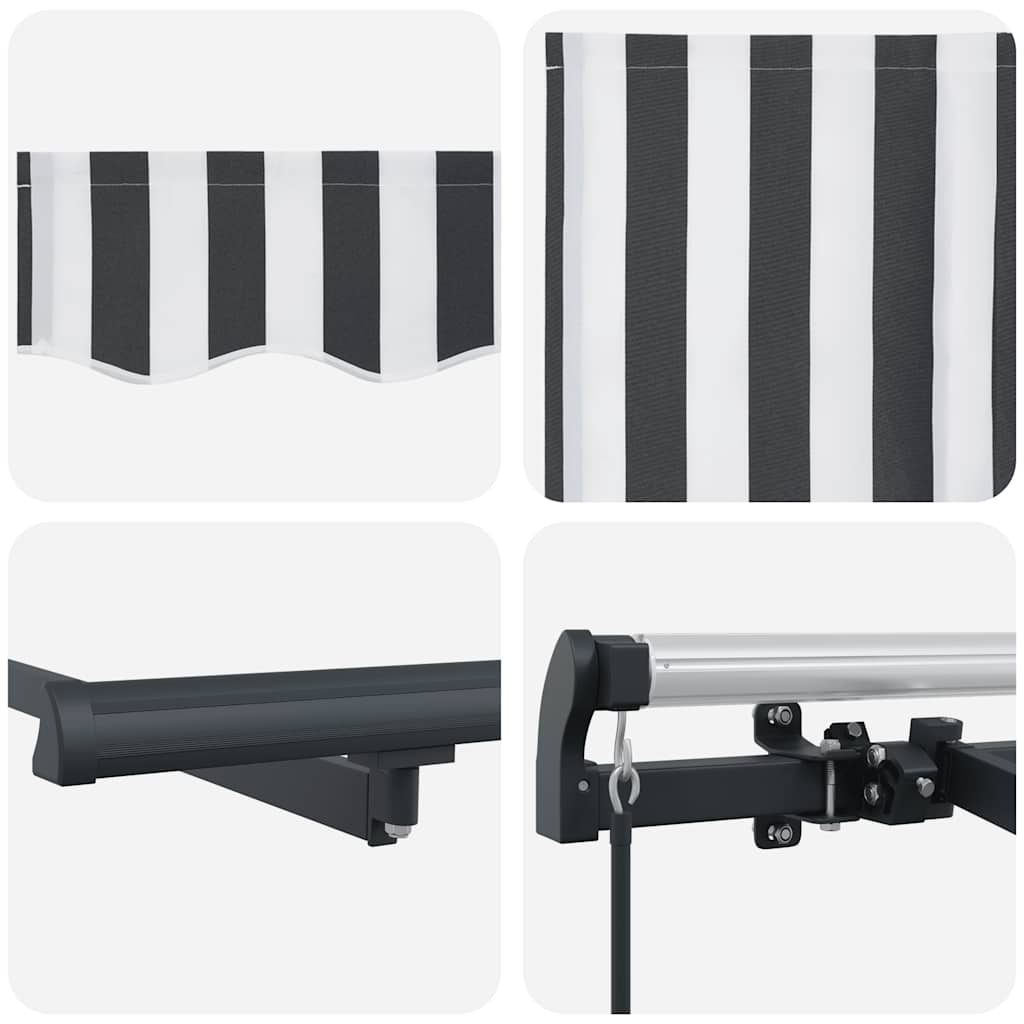 vidaXL Manual Retractable Awning Anthracite and White 400x300 cm