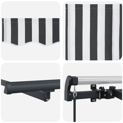 vidaXL Manual Retractable Awning Anthracite and White 400x300 cm