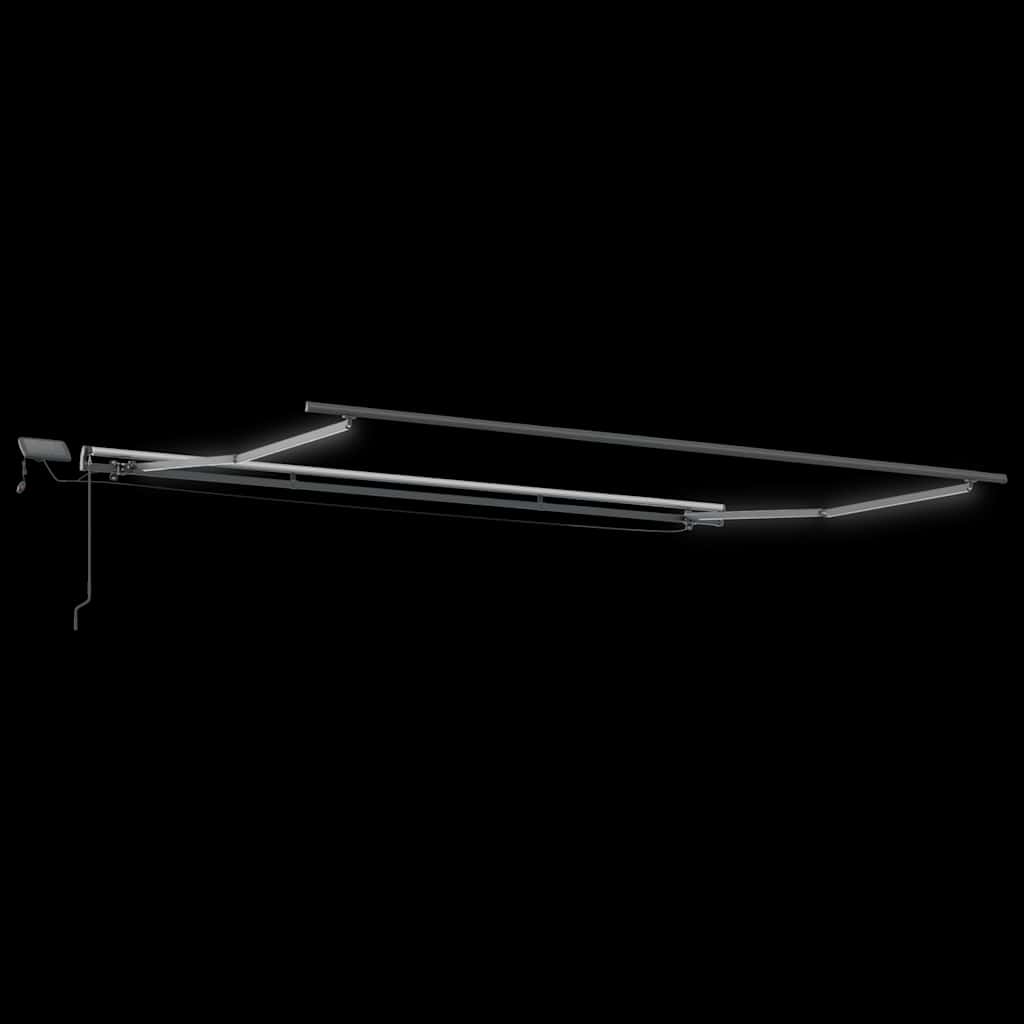 vidaXL Manual Retractable Awning with LEDs Anthracite&White 400x300 cm