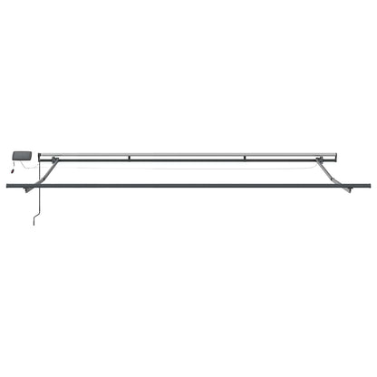 vidaXL Manual Retractable Awning with LEDs Anthracite&White 400x300 cm