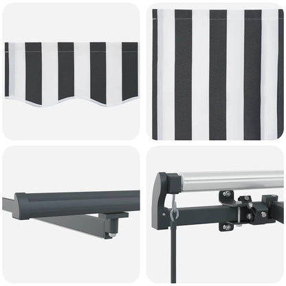 vidaXL Manual Retractable Awning with LEDs Anthracite&White 400x300 cm