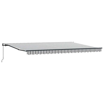 vidaXL Manual Retractable Awning Anthracite and White 500x300 cm