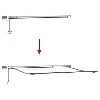 vidaXL Manual Retractable Awning with LEDs Anthracite&White 500x300 cm