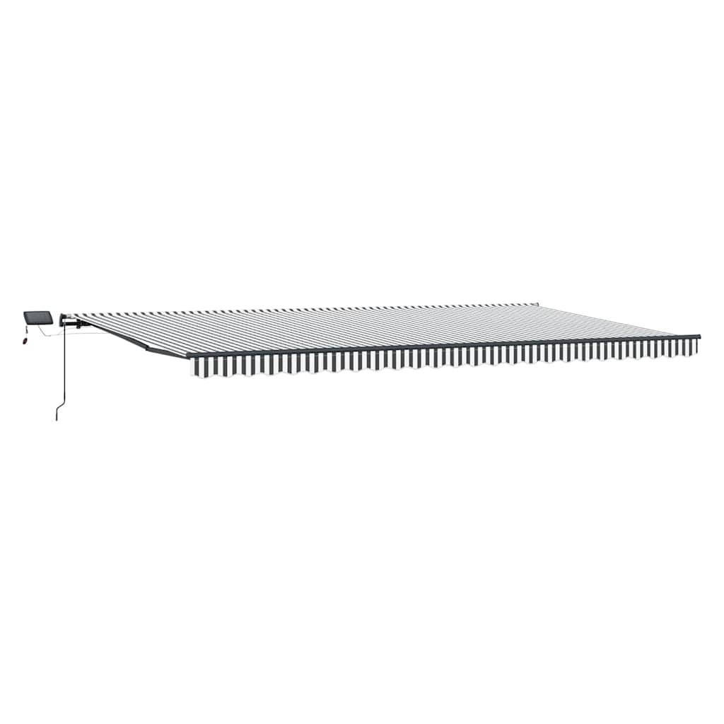 vidaXL Manual Retractable Awning with LEDs Anthracite&White 600x300 cm