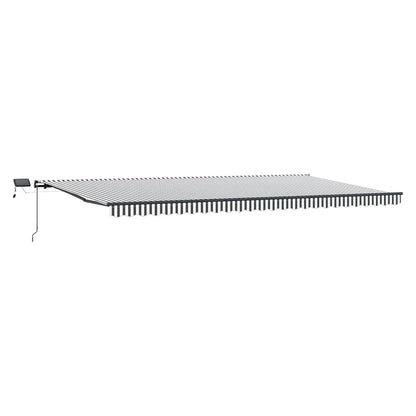 vidaXL Manual Retractable Awning with LEDs Anthracite&White 600x300 cm