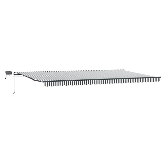 vidaXL Manual Retractable Awning with LEDs Anthracite&White 600x300 cm