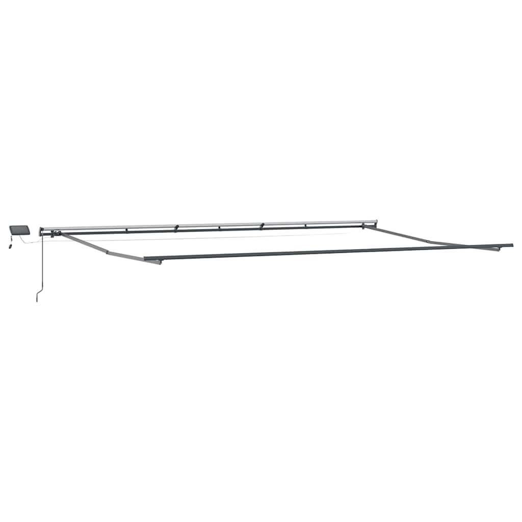 vidaXL Manual Retractable Awning with LEDs Anthracite&White 600x300 cm
