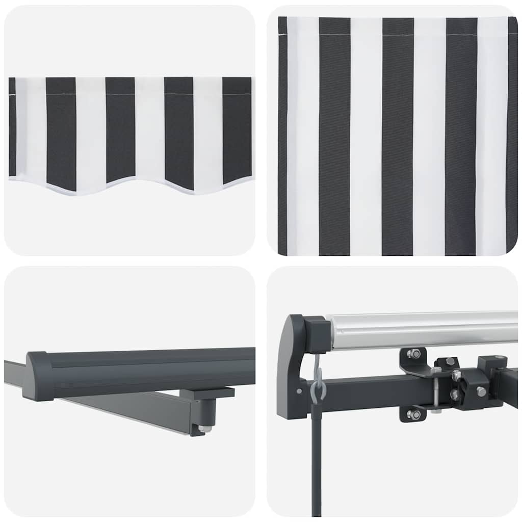 vidaXL Manual Retractable Awning with LEDs Anthracite&White 600x300 cm