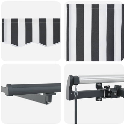 vidaXL Manual Retractable Awning with LEDs Anthracite&White 600x300 cm