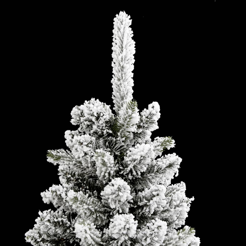 vidaXL Artificial Slim Christmas Tree with Flocked Snow 120 cm PVC&PE