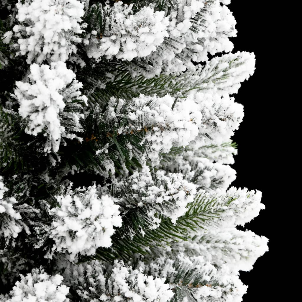 vidaXL Artificial Slim Christmas Tree with Flocked Snow 150 cm PVC&PE