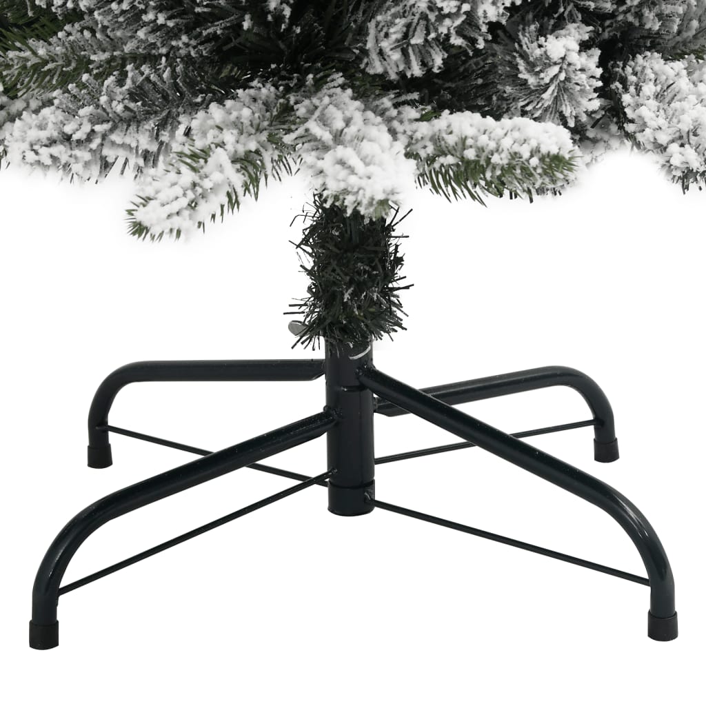 vidaXL Artificial Slim Christmas Tree with Flocked Snow 150 cm PVC&PE