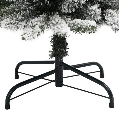 vidaXL Artificial Slim Christmas Tree with Flocked Snow 150 cm PVC&PE