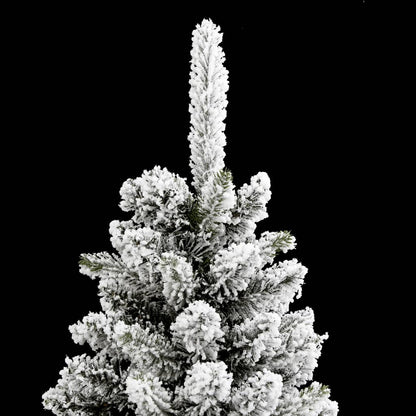 vidaXL Artificial Slim Christmas Tree with Flocked Snow 150 cm PVC&PE