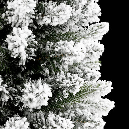 vidaXL Artificial Slim Christmas Tree with Flocked Snow 240 cm PVC&PE
