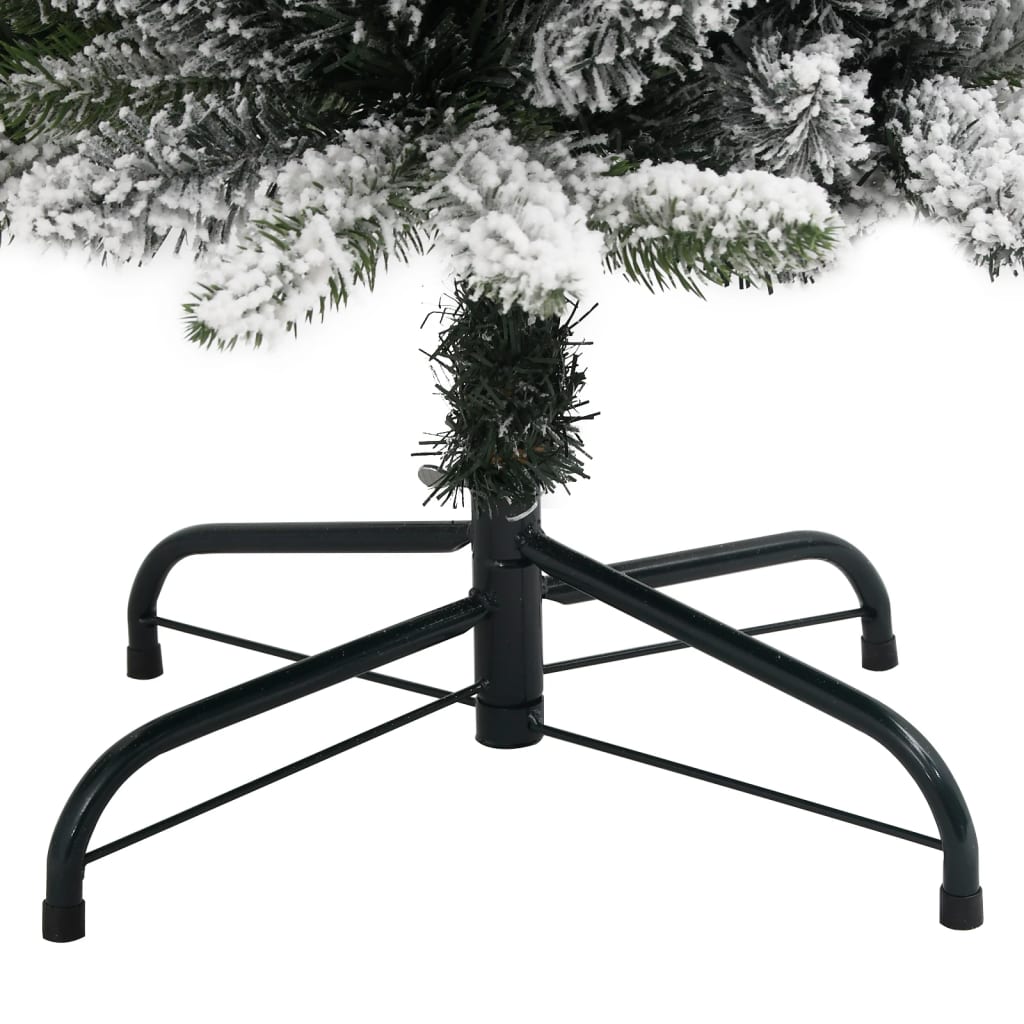 vidaXL Artificial Slim Christmas Tree with Flocked Snow 240 cm PVC&PE