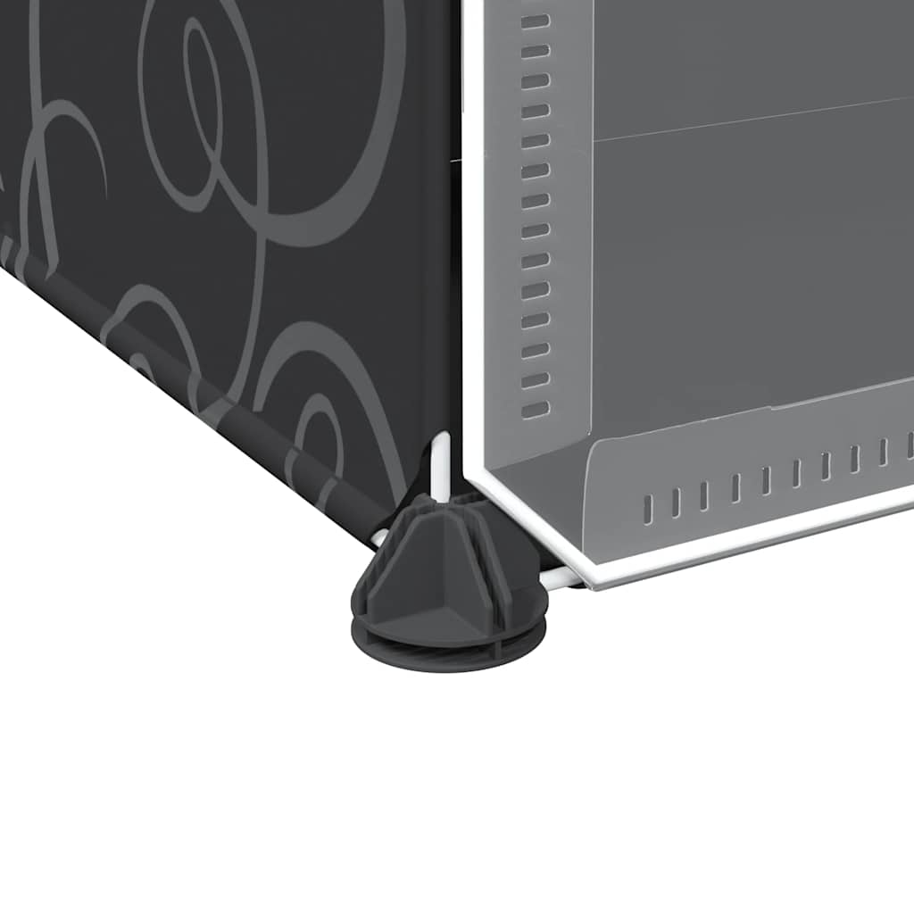 vidaXL Storage Cube Organiser with 9 Cubes and Doors Black PP