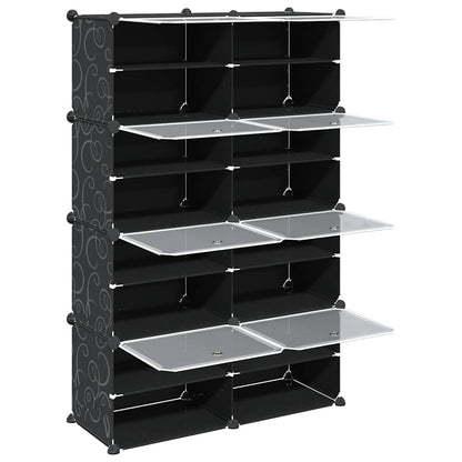vidaXL Storage Cube Organiser with 8 Cubes and Doors Black PP