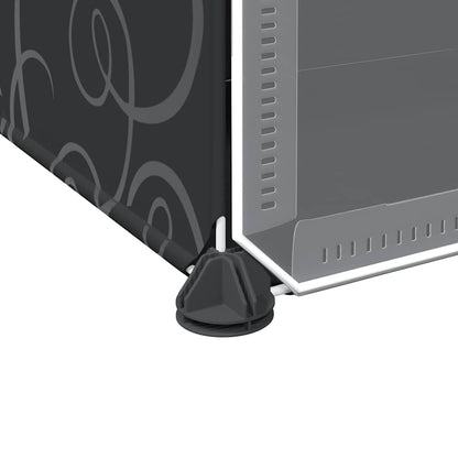 vidaXL Storage Cube Organiser with 8 Cubes and Doors Black PP