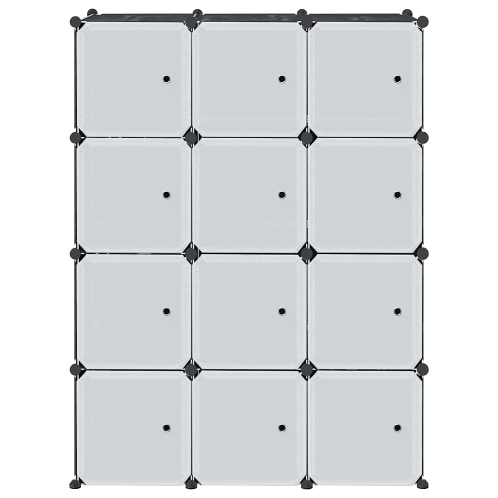 vidaXL Storage Cube Organiser with 12 Cubes and Hanging Rods PP