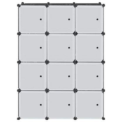 vidaXL Storage Cube Organiser with 12 Cubes and Hanging Rods PP