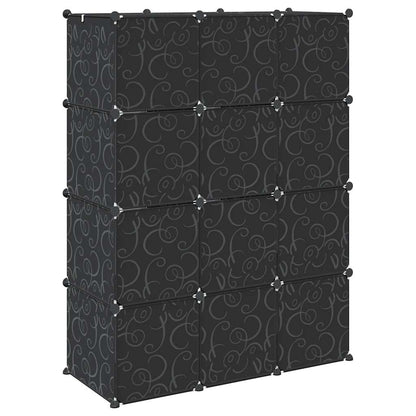 vidaXL Storage Cube Organiser with 12 Cubes and Hanging Rods PP