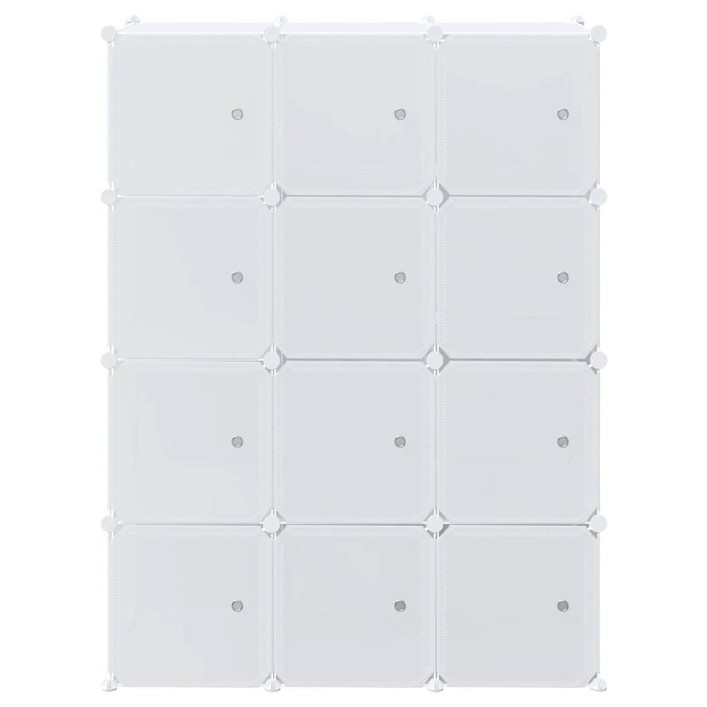 vidaXL Storage Cube Organiser with 12 Cubes and Hanging Rods PP