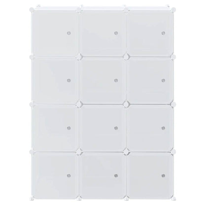 vidaXL Storage Cube Organiser with 12 Cubes and Hanging Rods PP