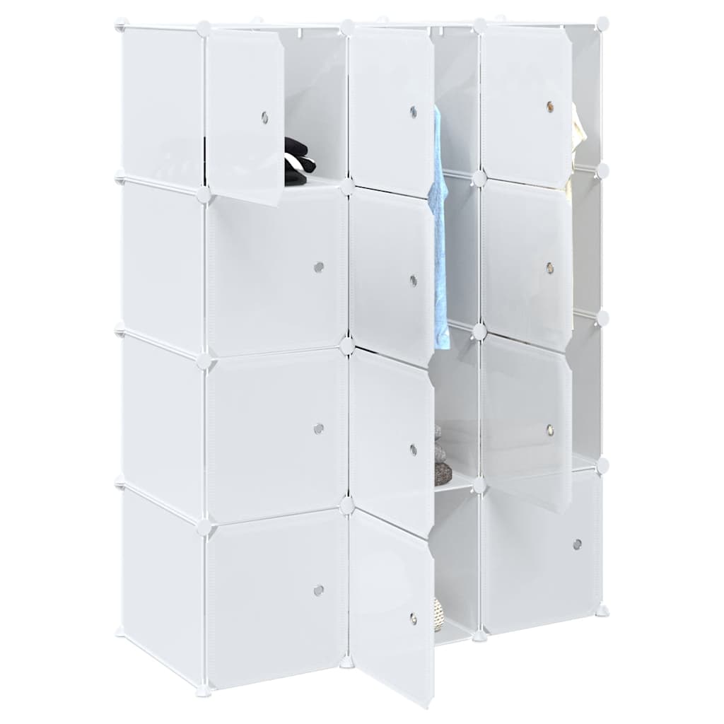 vidaXL Storage Cube Organiser with 12 Cubes and Hanging Rods PP