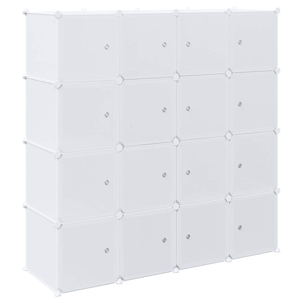 vidaXL Storage Cube Organiser with 16 Cubes and Hanging Rods PP