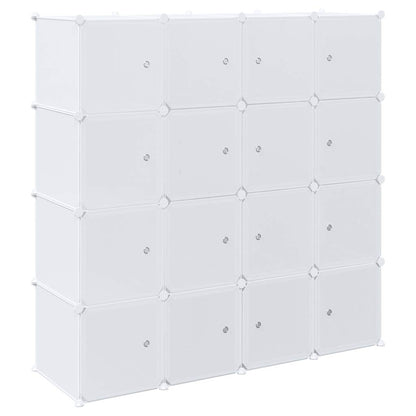 vidaXL Storage Cube Organiser with 16 Cubes and Hanging Rods PP