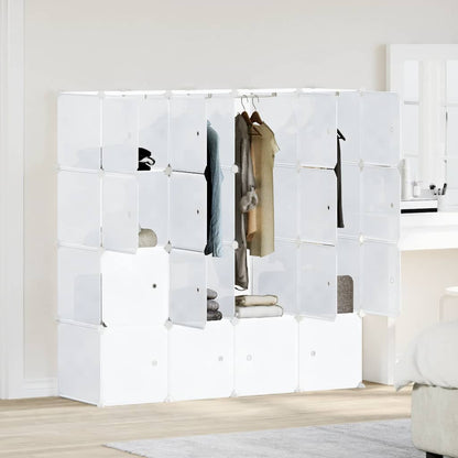 vidaXL Storage Cube Organiser with 16 Cubes and Hanging Rods PP