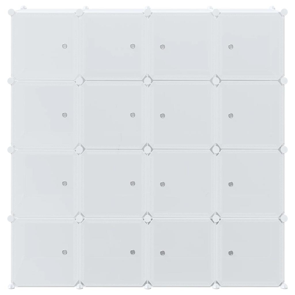 vidaXL Storage Cube Organiser with 16 Cubes and Hanging Rods PP