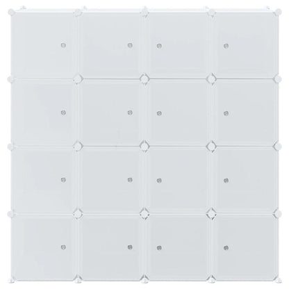 vidaXL Storage Cube Organiser with 16 Cubes and Hanging Rods PP
