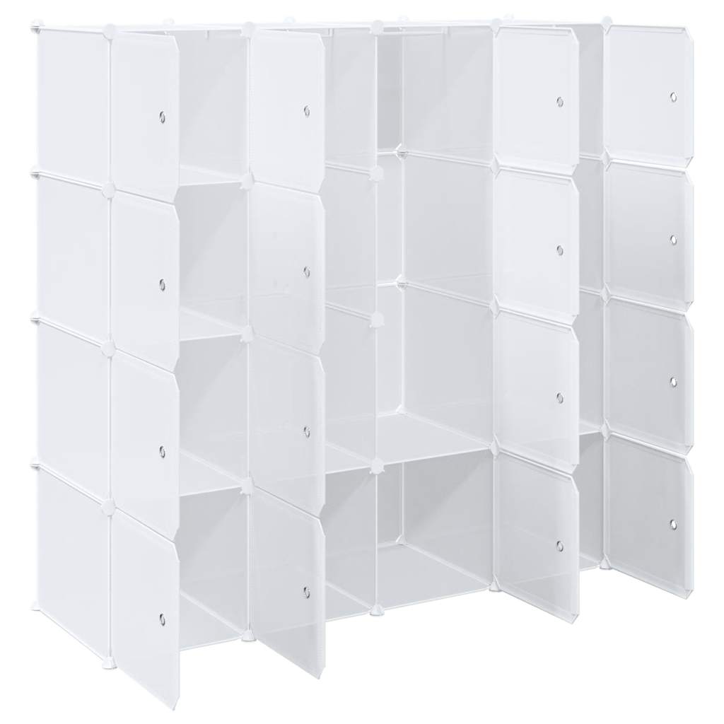 vidaXL Storage Cube Organiser with 16 Cubes and Hanging Rods PP