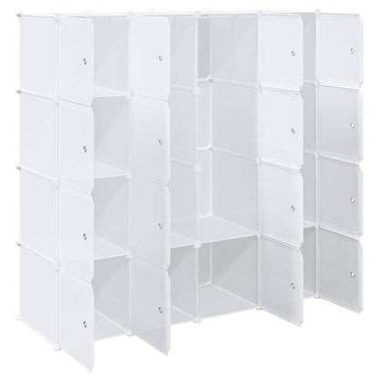 vidaXL Storage Cube Organiser with 16 Cubes and Hanging Rods PP