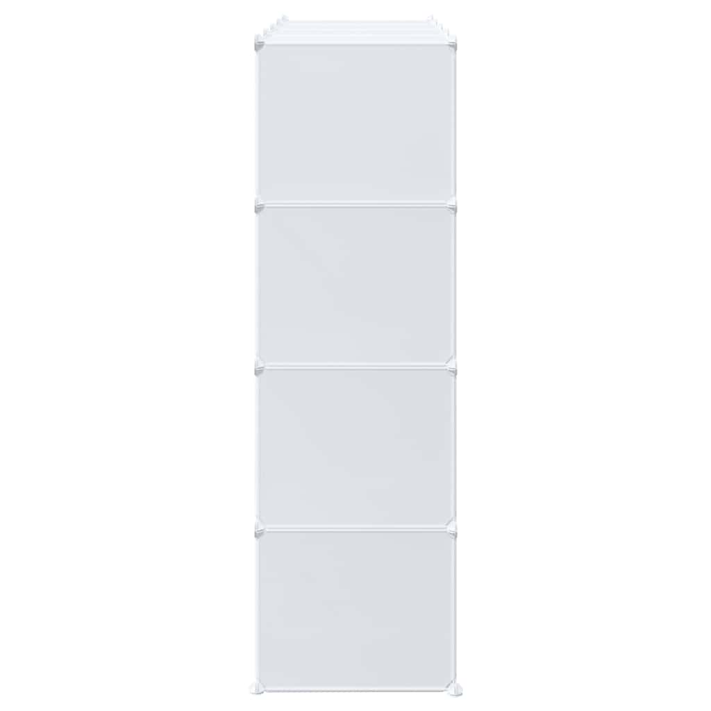 vidaXL Storage Cube Organiser with 16 Cubes and Hanging Rods PP