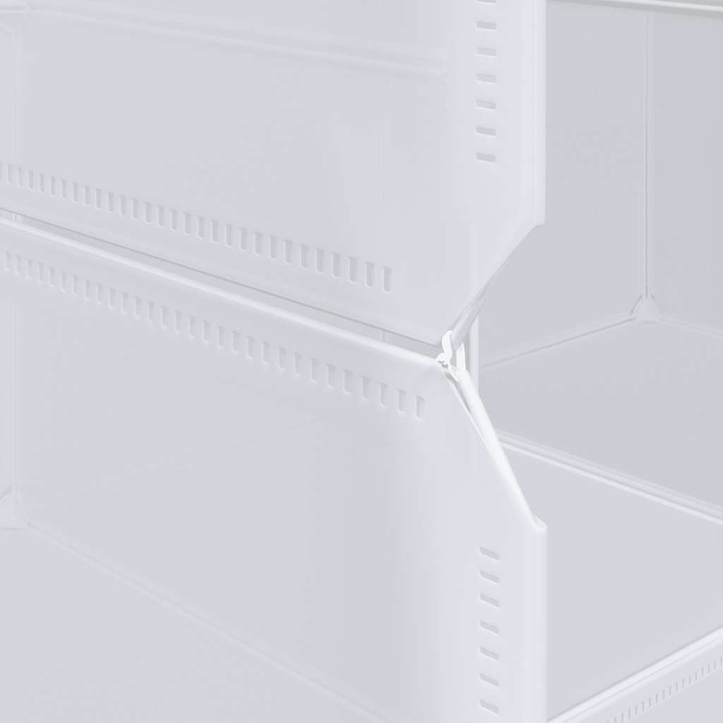 vidaXL Storage Cube Organiser with 16 Cubes and Hanging Rods PP