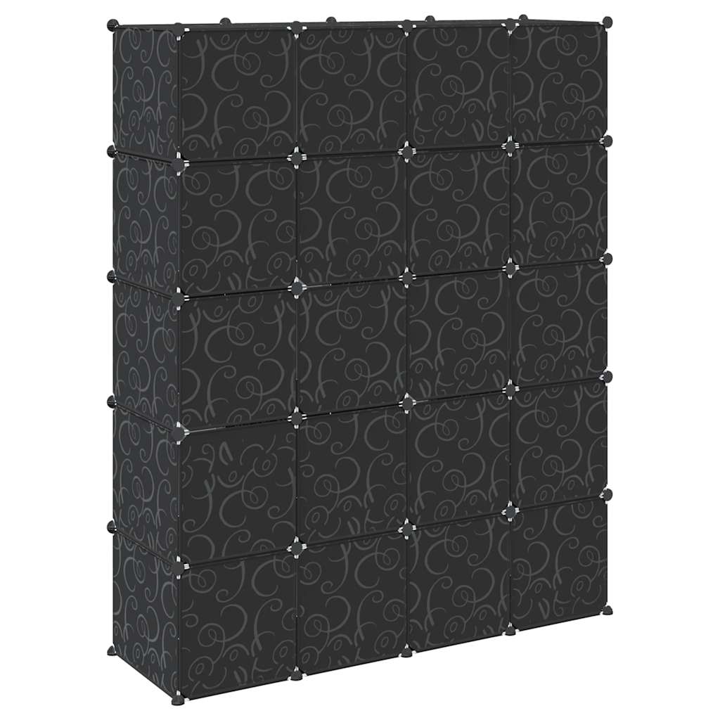 vidaXL Storage Cube Organiser with 20 Cubes and Hanging Rods PP