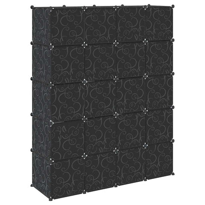 vidaXL Storage Cube Organiser with 20 Cubes and Hanging Rods PP