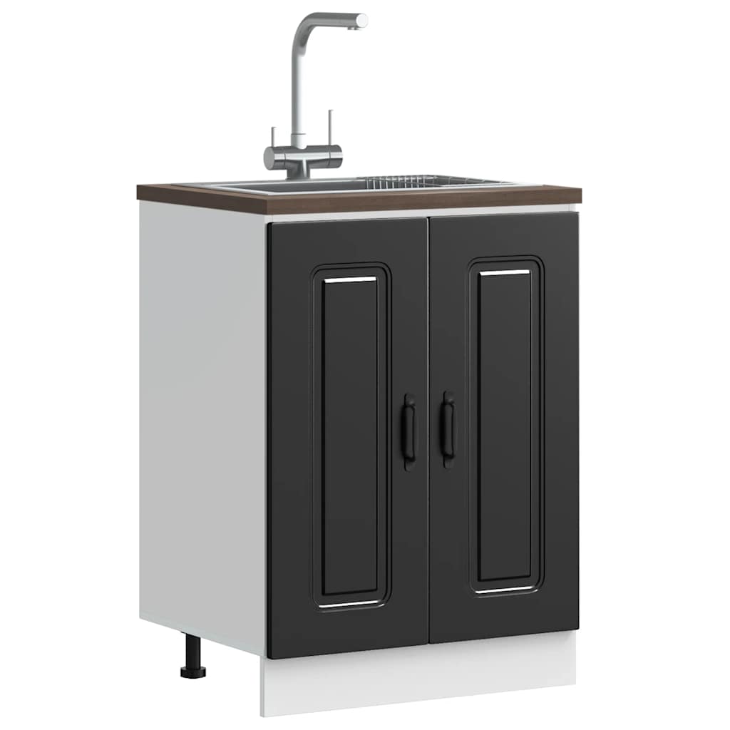 vidaXL Sink Base Cabinet "Kalmar" Black 60x46x81,5 cm Engineered Wood