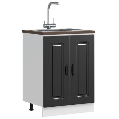 vidaXL Sink Base Cabinet "Kalmar" Black 60x46x81,5 cm Engineered Wood