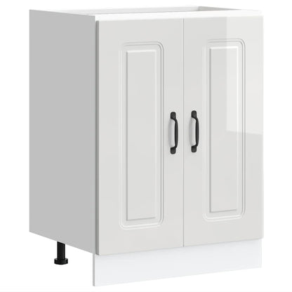 vidaXL Sink Base Cabinet Kalmar High Gloss White 60x46x81.5 cm Engineered Wood