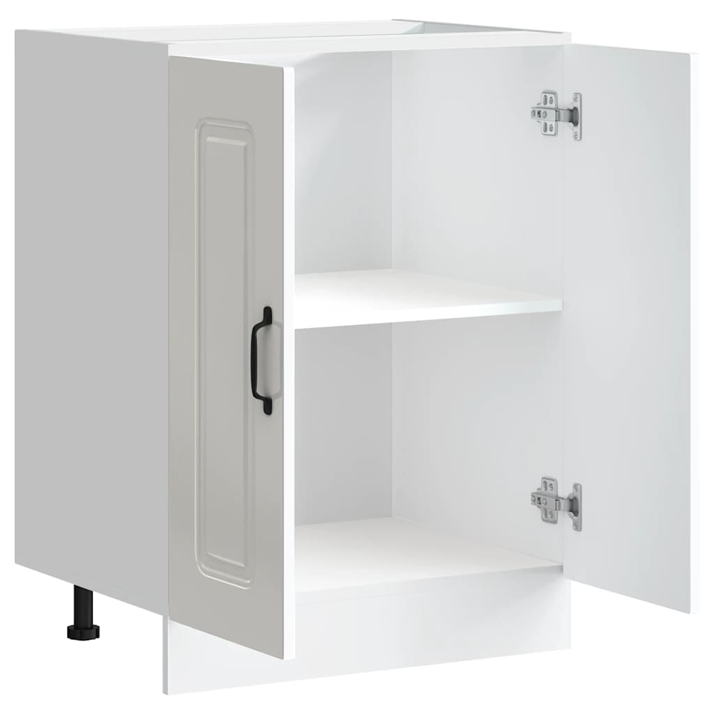 vidaXL Sink Base Cabinet Kalmar High Gloss White 60x46x81.5 cm Engineered Wood