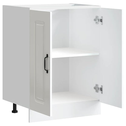 vidaXL Sink Base Cabinet Kalmar High Gloss White 60x46x81.5 cm Engineered Wood