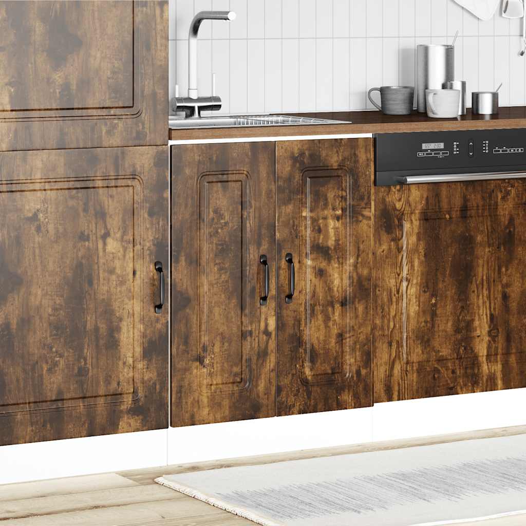 vidaXL Sink Base Cabinet "Kalmar" Smoked Oak 60x46x81,5 cm Engineered Wood