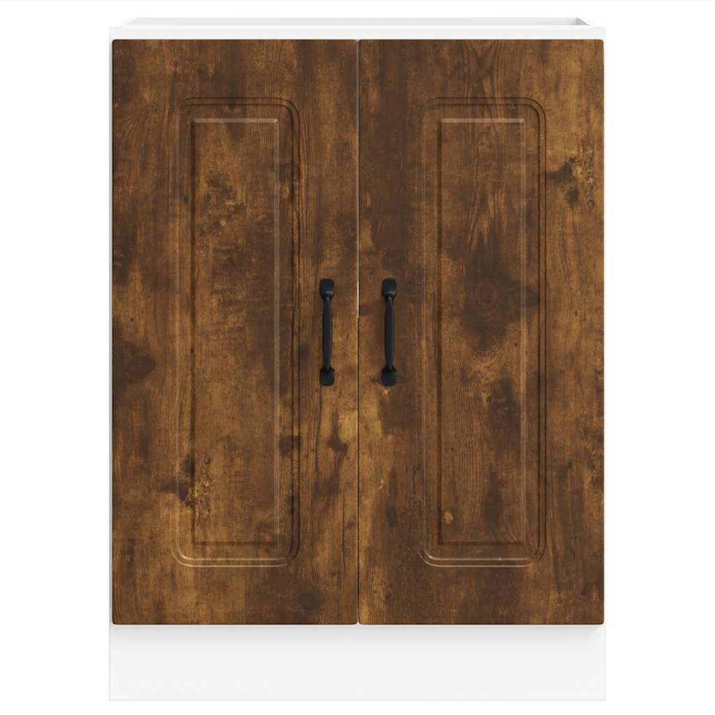 vidaXL Sink Base Cabinet "Kalmar" Smoked Oak 60x46x81,5 cm Engineered Wood