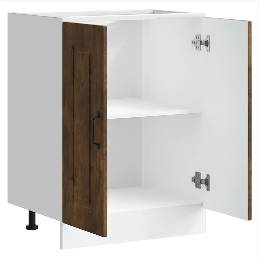 vidaXL Sink Base Cabinet Kalmar Smoked Oak 60x46x81.5 cm Engineered Wood