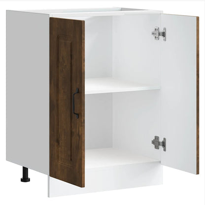 vidaXL Sink Base Cabinet "Kalmar" Smoked Oak 60x46x81,5 cm Engineered Wood